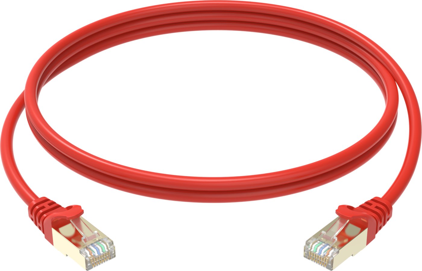Conexpro slim patch kabel STP, CAT6A, 0.5m, červený