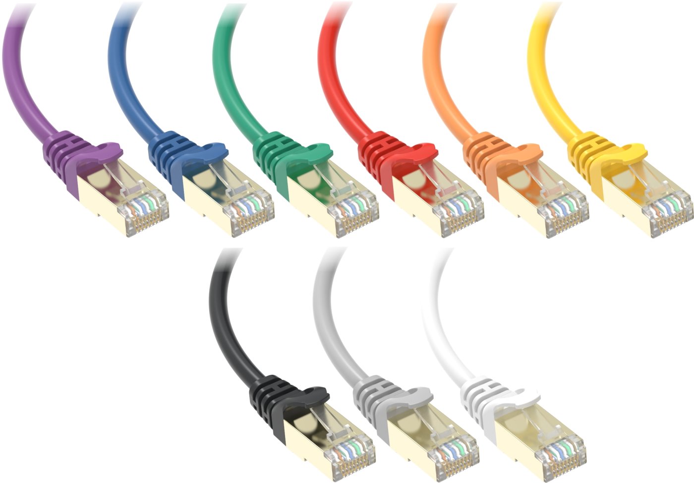 Conexpro slim patch kabel STP, CAT6A, 1m, fialový