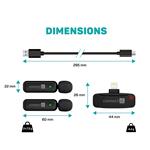 CONNECT IT Bezdrôtový mikrofón Lavalier Lightning (2 ks + prijímač) sada ČIERNA