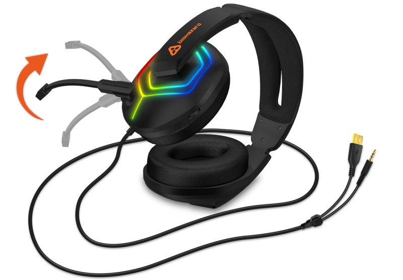 CONNECT IT BIOHAZARD herná náhlavná súprava s mikrofónom, 1xJack+USB, čierna