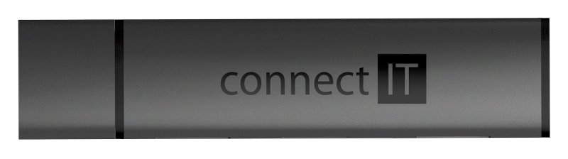 CONNECT IT COMPACT 4v1 USB-A hub + čtečka karet, (2xUSB-A 3.0, 1xSD, 1xMicroSD), externí, ANTRACITOVÁ