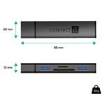 CONNECT IT COMPACT 4v1 USB-A hub + čtečka karet
