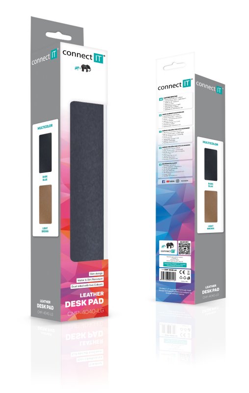 CONNECT IT DoubleColor podložka pod klávesnici a myš, MODRÁ+SVĚTLE HNĚDÁ