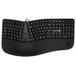 CONNECT IT FOR HEALTH ERGO drôtová ergonomická klávesnica CZ + SK verzia, ČIERNA