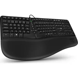 CONNECT IT FOR HEALTH ERGO drôtová ergonomická klávesnica CZ + SK verzia, ČIERNA