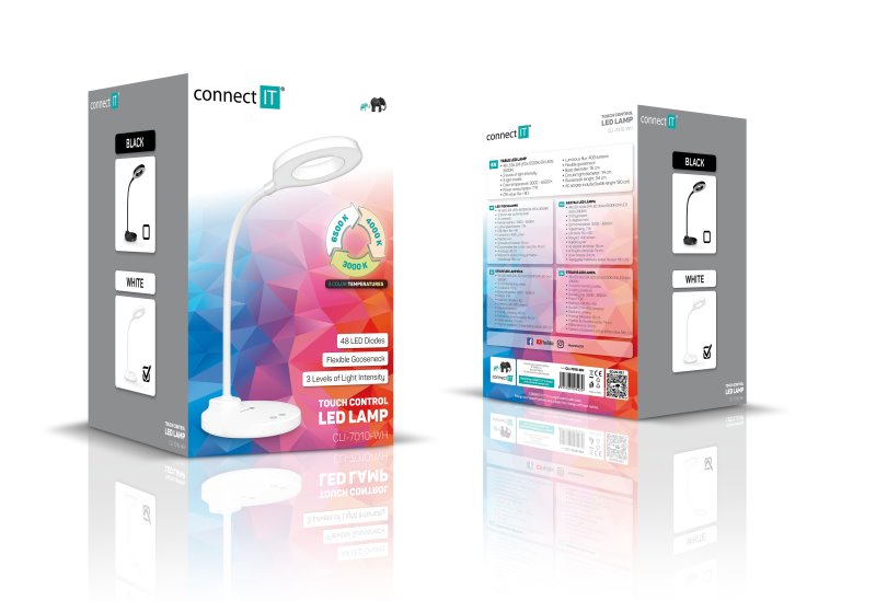 CONNECT IT GLOW Led stolová lampa, BIELA