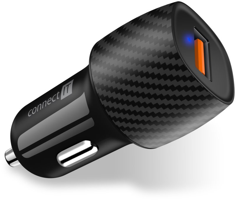 CONNECT IT InCarz QUICK CHARGE 3.0 nabíjačka do auta, 1x USB-A, 3 A, CARBON