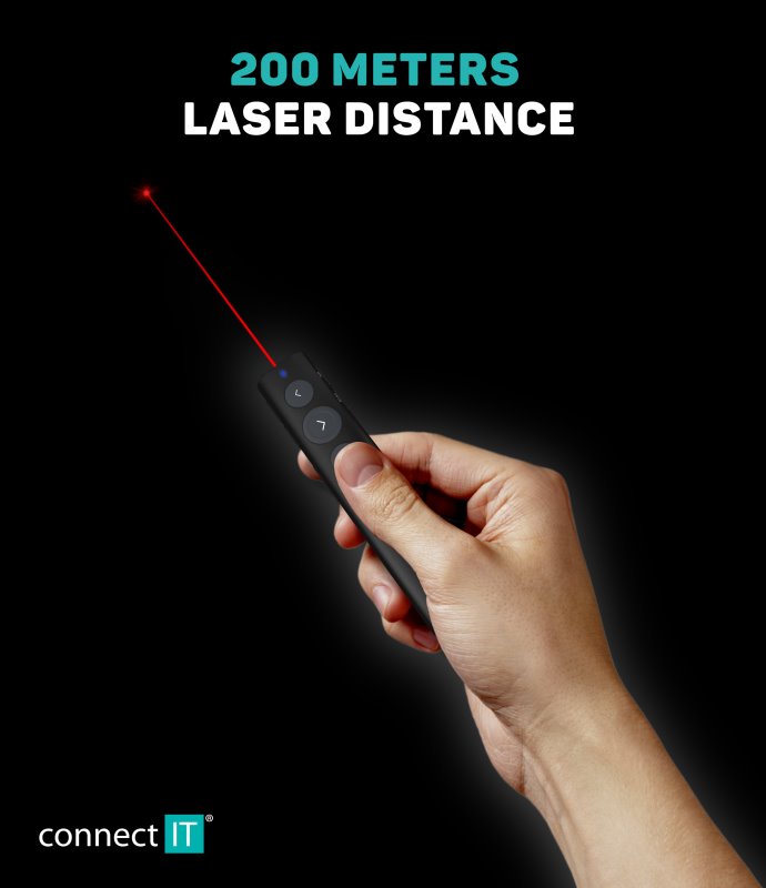 CONNECT IT LaserPoint laserové ukazovátko rechargeable ČERNÉ