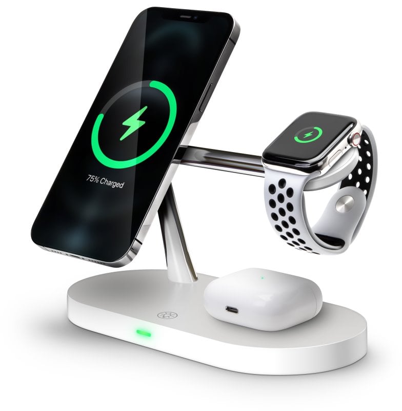CONNECT IT MultiCharge 5 v 1 MagSafe Wireless Fast Charge, BÍLÁ