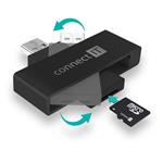 Connect IT USB čítačka eID a čipových kariet, čierna
