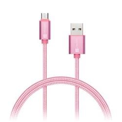 Connect IT Wirez Premium Metallic micro USB, datový kabel, růžovo zlatý, 1 m