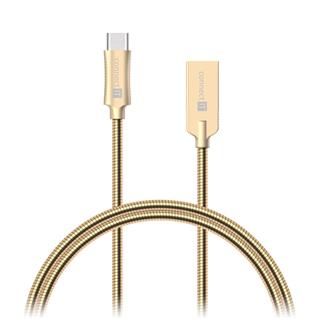 Connect IT Wirez Steel Knight USB-C (Type C) - USB kábel, gold, 1 m CCA-5010-GD