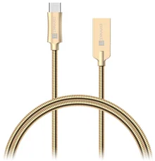 Connect IT Wirez Steel Knight USB-C (Type C) - USB kábel, gold, 1 m CCA-5010-GD