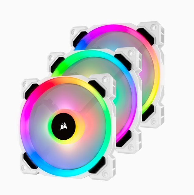 Corsair LL120 RGB White, 3× 120 mm, biely