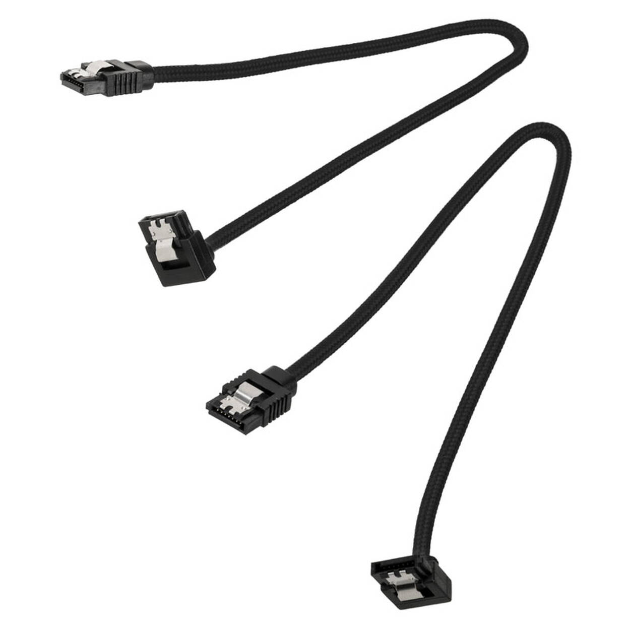 Corsair Premium Sleeved SATA Cable 30cm (2ks), černá