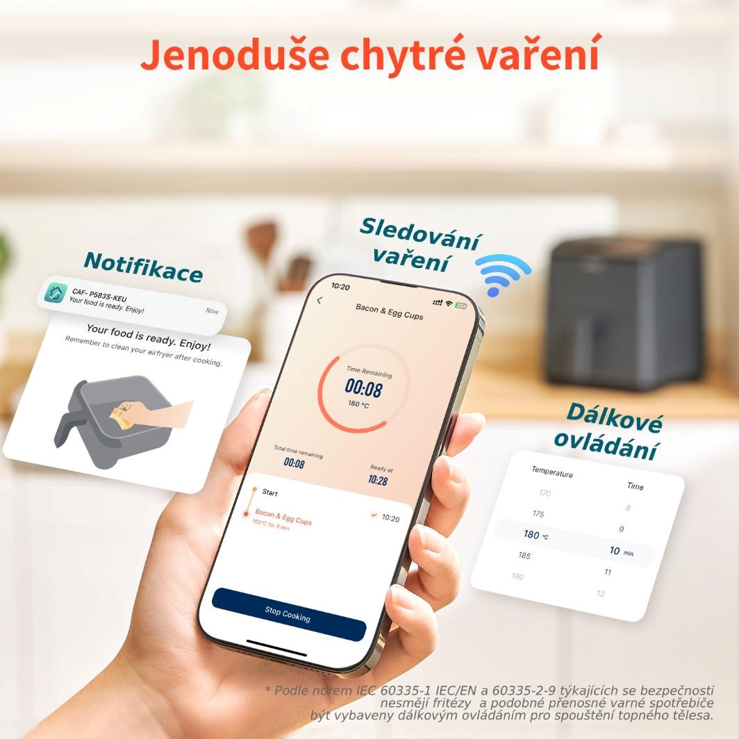 Cosori Dual Blaze 6.4L SMART + 5x špíz a gril. rošt, černá