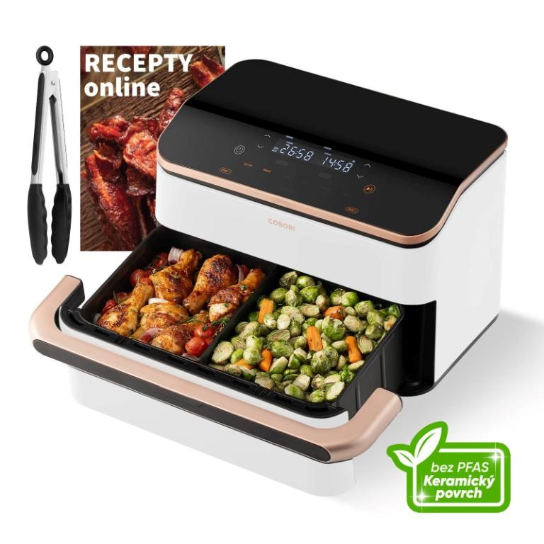 Cosori Dual Blaze TwinFry, keramika, biela
