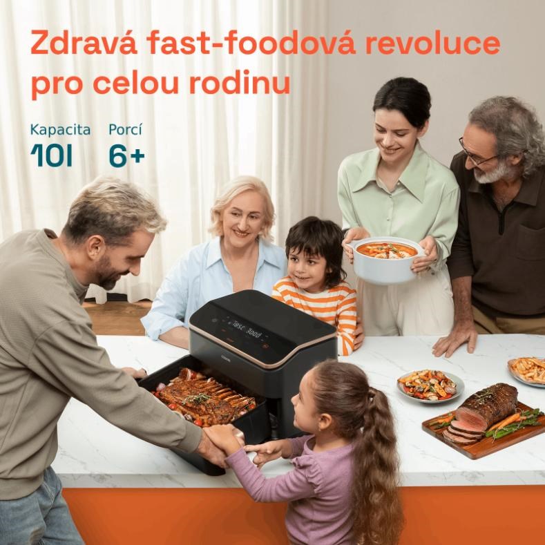 Cosori Dual Blaze TwinFry, keramika, černá