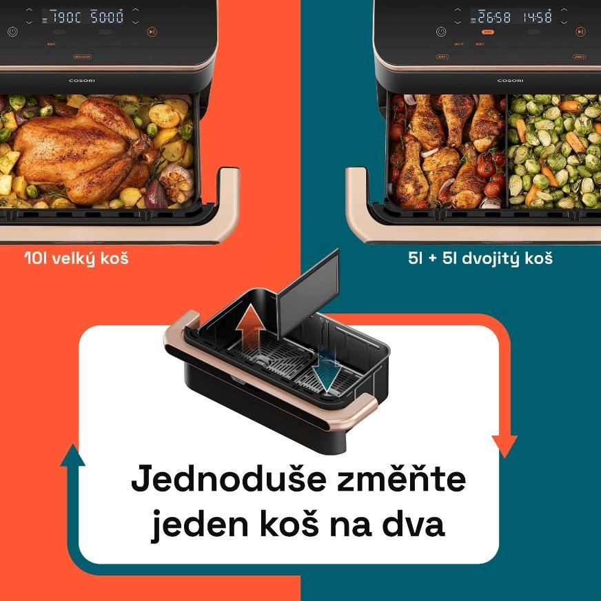 Cosori Dual Blaze TwinFry, keramika, čierna