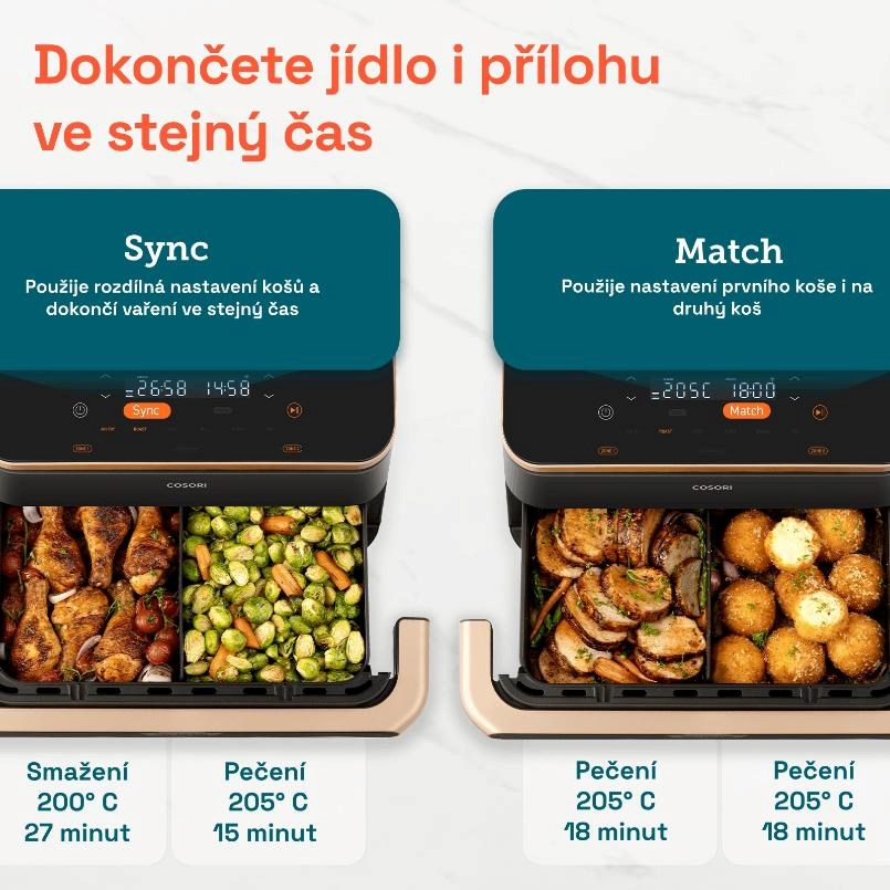 Cosori Dual Blaze TwinFry, keramika, čierna