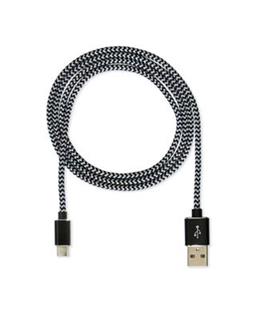CUBE1 nylonový dátový kábel USB > microUSB, 2 m, čierny