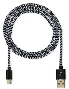 CUBE1 nylonový dátový kábel USB > microUSB, 2 m, čierny