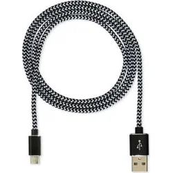 CUBE1 nylonový dátový kábel USB > microUSB, 2 m, čierny
