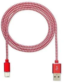 CUBE1 nylonový dátový kábel USB > USB-C, 2 m, červený