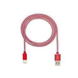 CUBE1 nylonový dátový kábel USB > USB-C, 2 m, červený