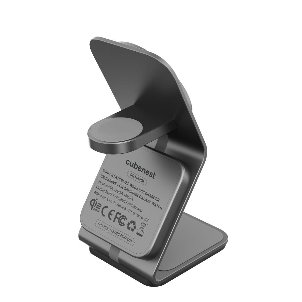 Cubenest 3v1 Qi 2.2 Bezdrôtová magnetická nabíjačka SQS314 pre hodinky Samsung