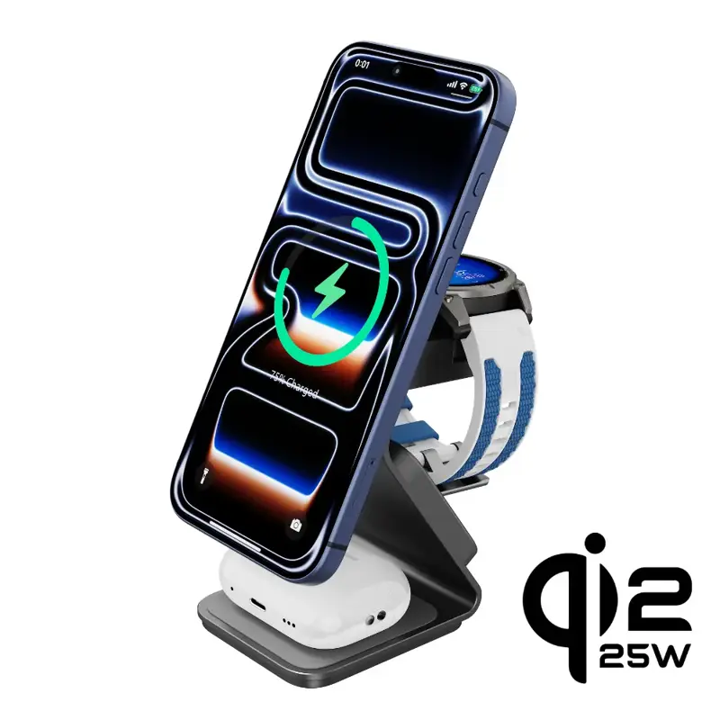 Cubenest 3v1 Qi2.2 Bezdrôtová magnetická nabíjačka SQ314 pre hodinky Garmin