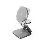 Cubenest 3v1 Qi2.2 Skladacia bezdrôtová magnetická nabíjačka SQ312 Ultra Grey
