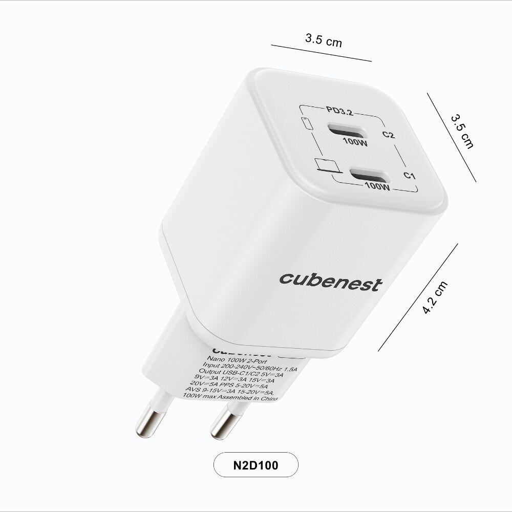 Cubenest PD Nano Adapter 100W N2D100 White