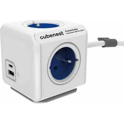 Cubenest PowerCube Extended USB A+C PD 20 W 1,5 m - modrý