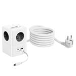 Cubenest PowerCube Extended USB PD 65W USB-C cable, A+C, 3m Grey