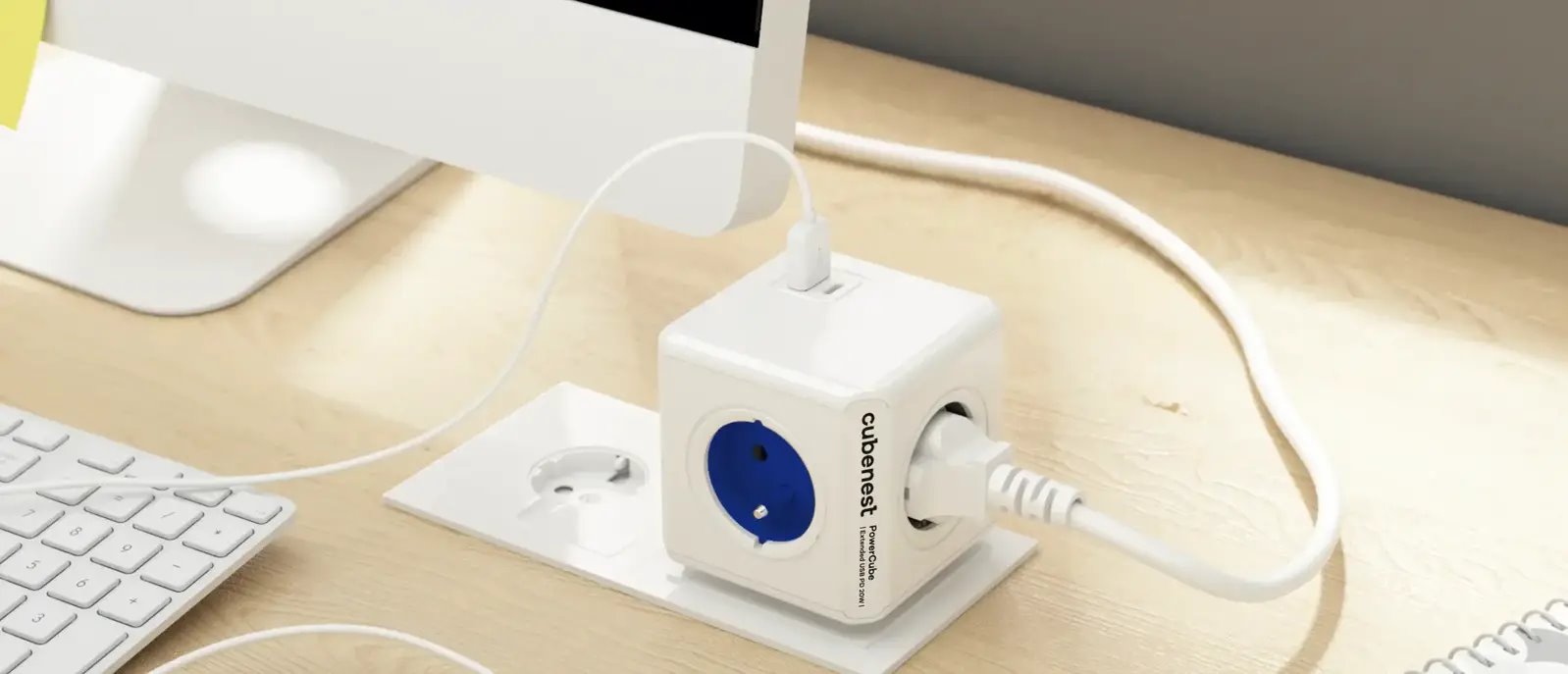 Cubenest PowerCube Original USB A+C PD 20 W - modrý