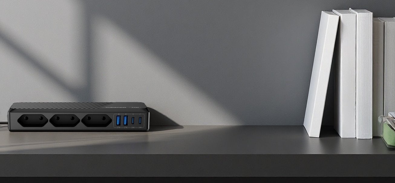 Cubenest PowerStrip SlimLine 2xUSB-A + 2x USB-C 33W čierny