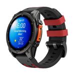 Cubenest Premium Silicone Garmin QuickFit Band BLACK/RED 22mm