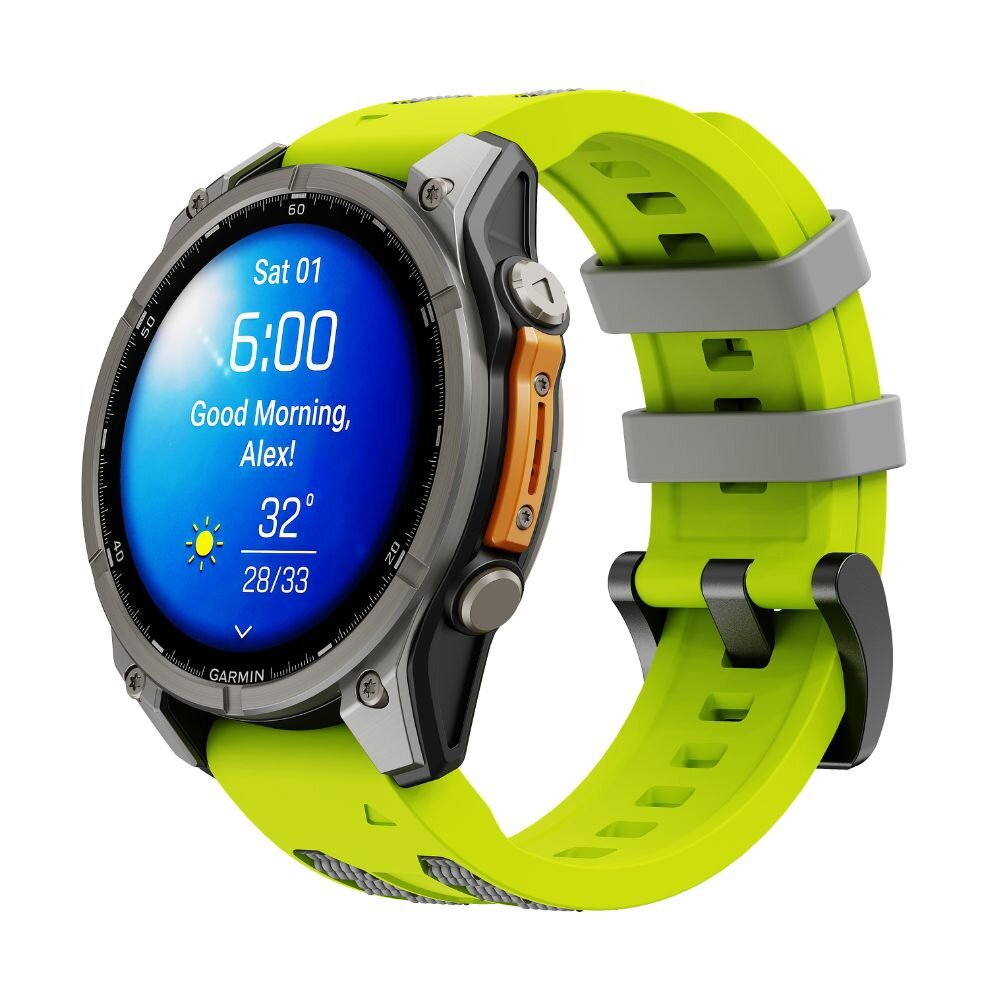 Cubenest Premium silikónový remienok Garmin QuickFit LIME/GREY 26 mm