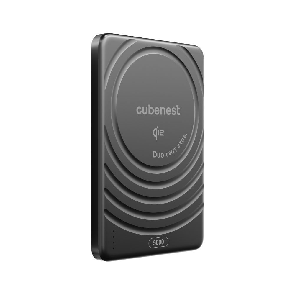 Cubenest Qi2 Magnetická bezdrátová powerbanka SlimDual 5000 mAh SQ1B3D - černá