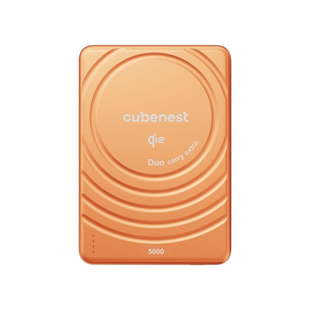 Cubenest Qi2 Magnetická bezdrátová powerbanka SlimDual 5000 mAh SQ1B3D - oranžová