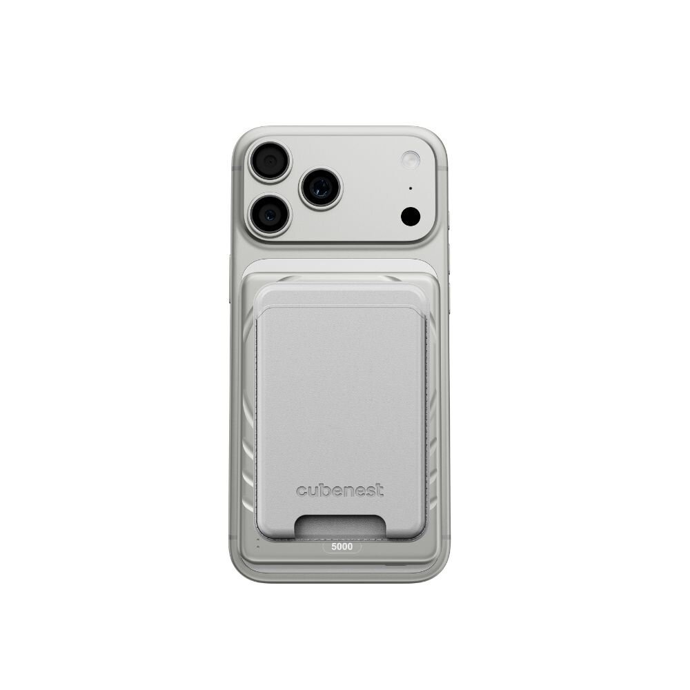 Cubenest Qi2 Magnetická bezdrôtová powerbanka SlimDual 5000 mAh SQ1B3D – strieborná