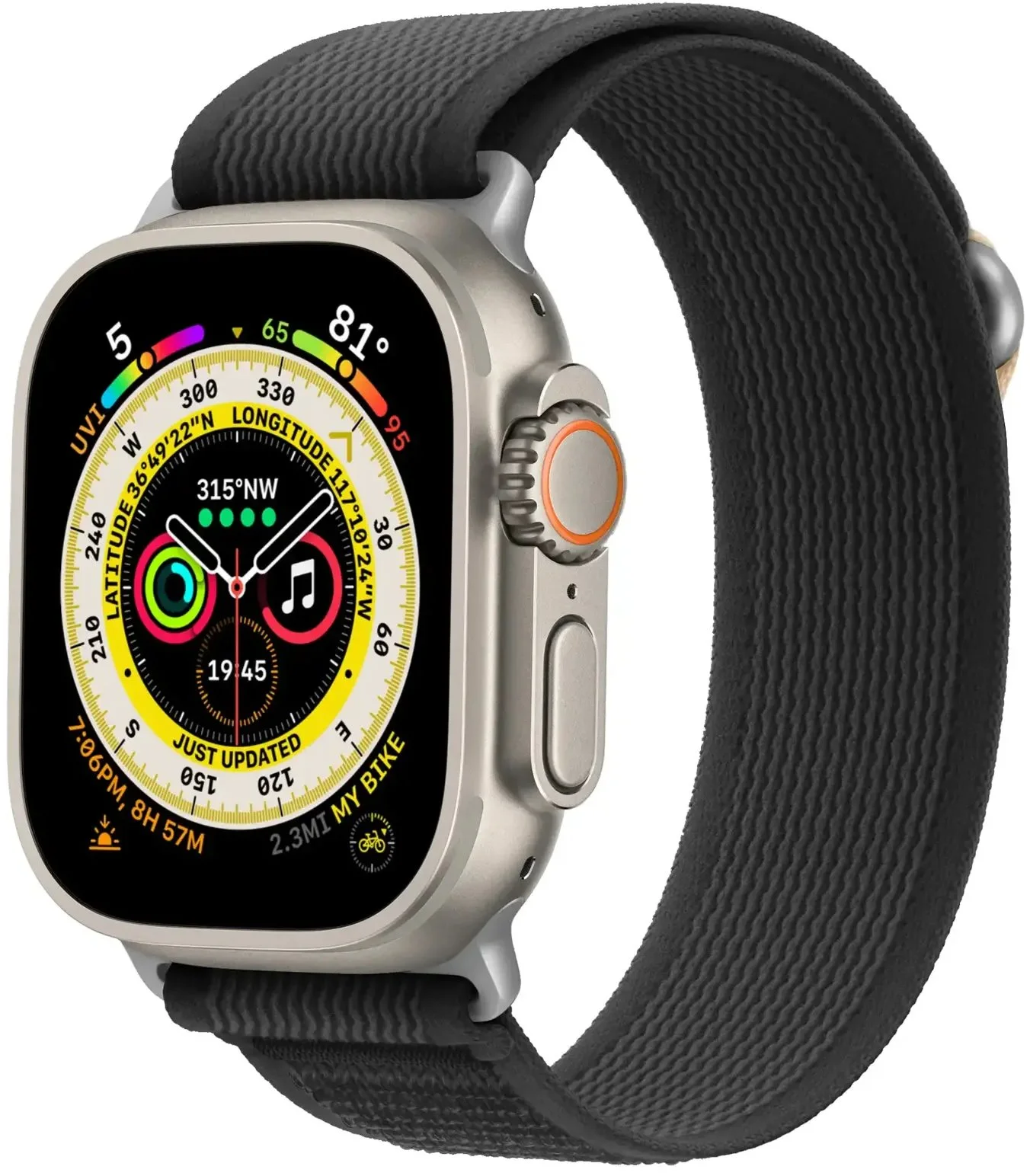 Cubenest Řemínek na Apple Watch Trail Loop BLACK with black(42-49mm)