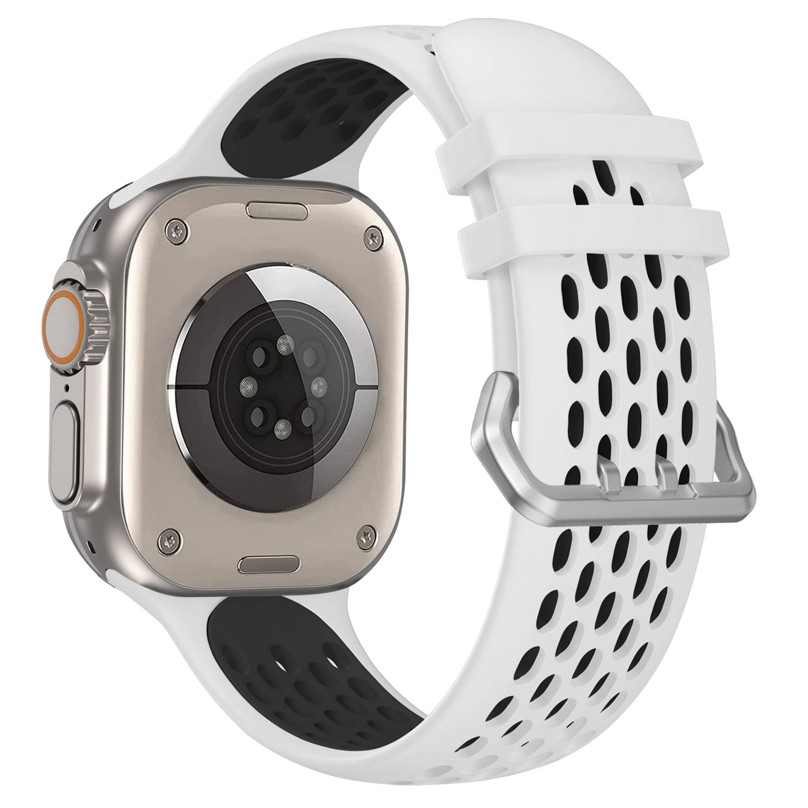 Cubenest Sportovní řemínek na Apple Watch Sport Band WHITE with Black(42-49mm)