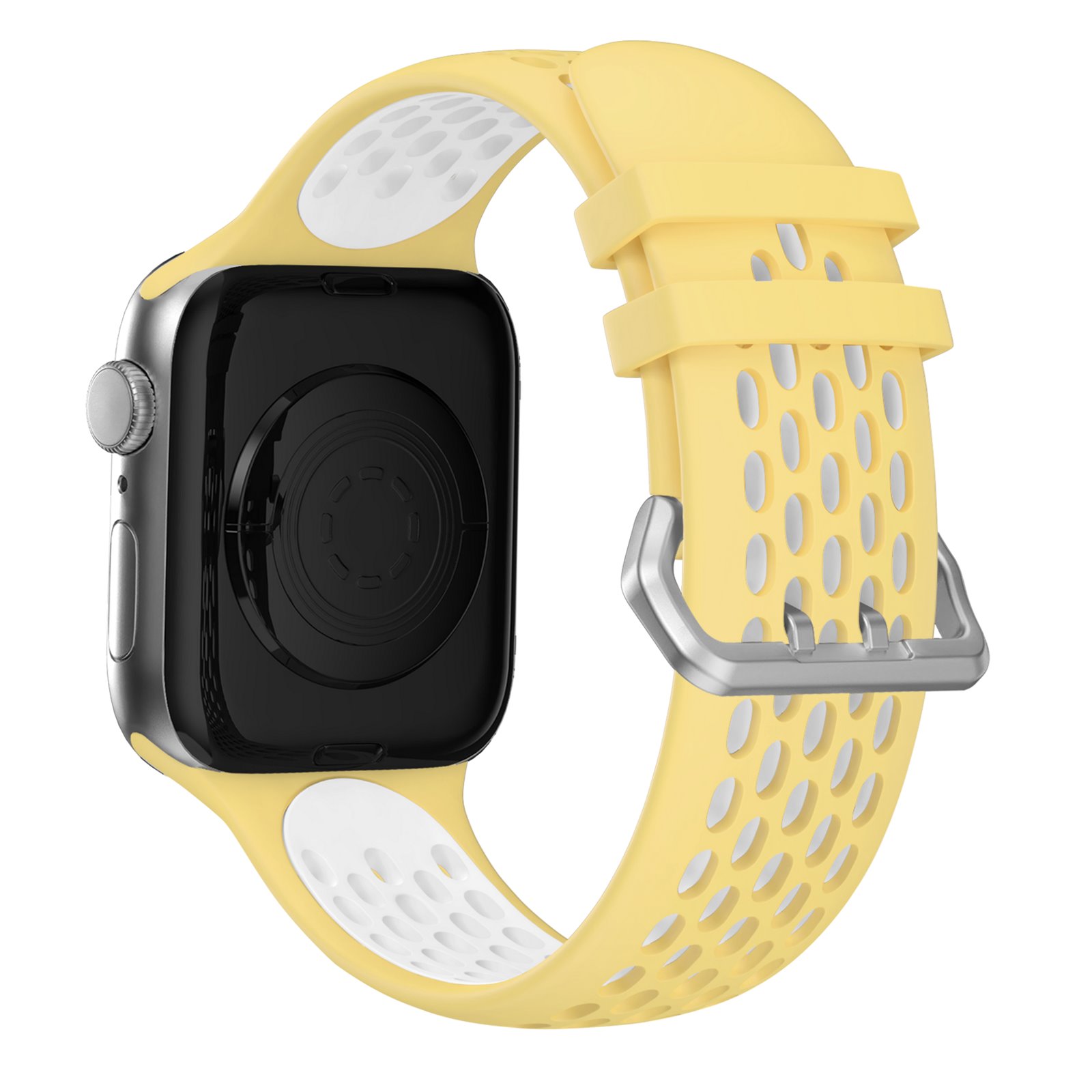 Cubenest Sportovní řemínek na Apple Watch Sport Band YELLOW with White(42-49mm)