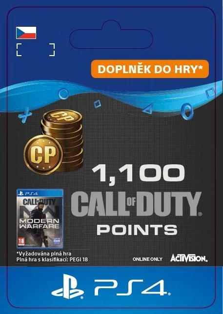 CZ PS4 - 1,100 Call of Duty®: Modern Warfare® Points elektronická licence