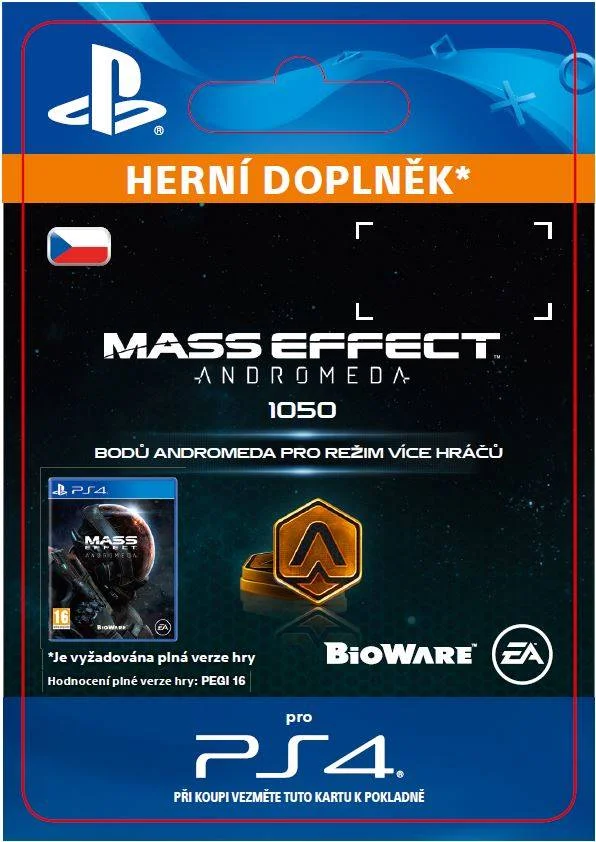 CZ PS4 - 1050 Mass Effect: Andromeda Points elektronická licence