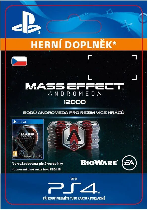 CZ PS4 - 12000 Mass Effect: Andromeda Points elektronická licence