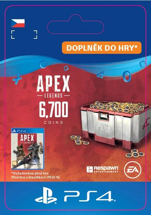 CZ PS4 - Apex Legends 6,000 (+700 Bonus) Apex Coins elektronická licence