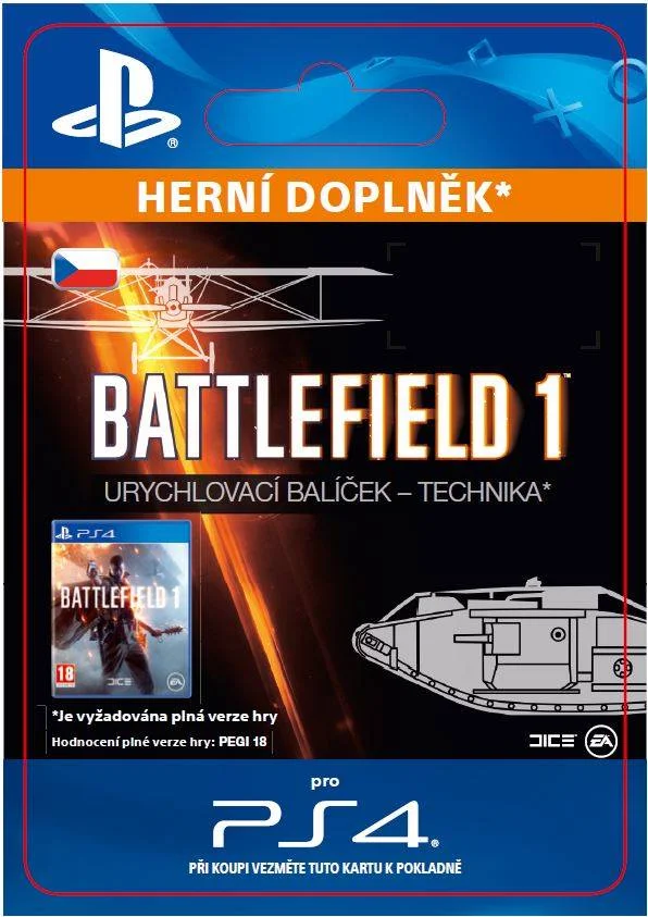 CZ PS4 - Battlefield 1 Shortcut Kit: Vehicle Bundle elektronická licence